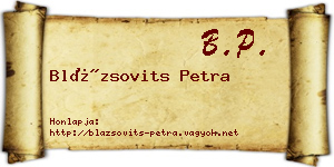 Blázsovits Petra névjegykártya